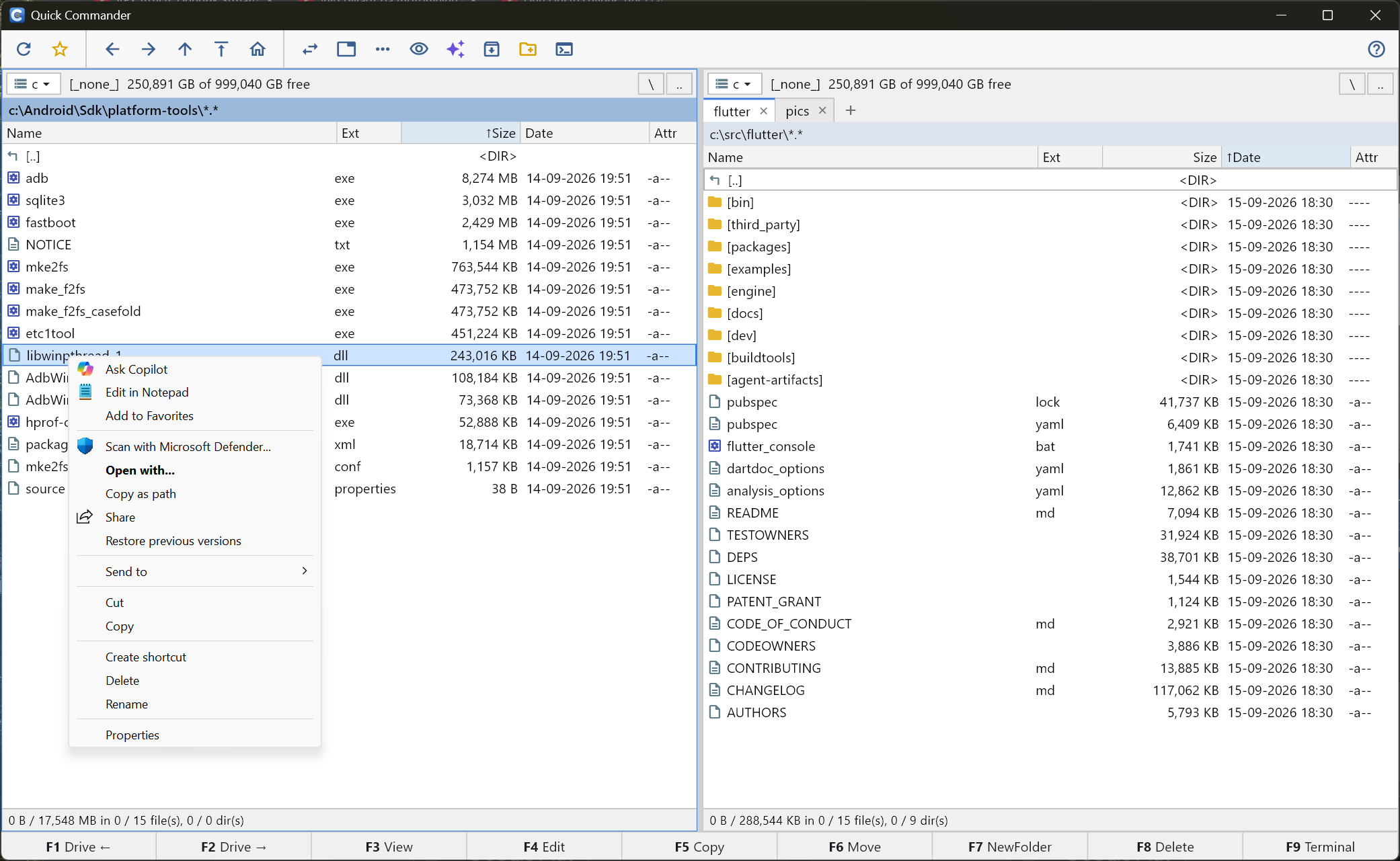 Context menu